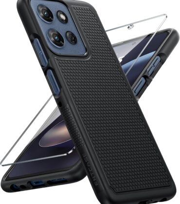 FNTCASE for Moto G-2026/2025 Phone Case: Moto G Play 2026/Moto G Power 2025 Case with Screen Protector Dual Layer Military Drop Protection Heavy Duty Shockproof Rugged Non Slip Cell Phone Cover, Black